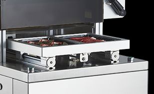 Fully Automatic Vacuum Skin Sealing Machine DQ330VSL with Food Grade 304 Stainless Steel and 6061 Anodized Aluminum Mold for MAP Packaging