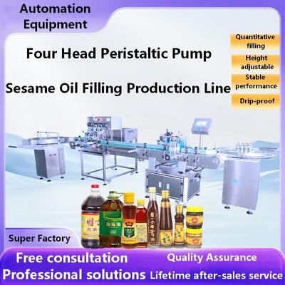 Customized fully automatic four head peristaltic pump filling machine CH-5566 for sesame oil and edible rapeseed oil filling production line