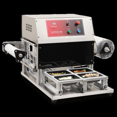 Machine de scellage de barquettes entièrement automatique pneumatique CH-QF430T-S avec acier inoxydable de qualité alimentaire et moule en aluminium anodisé 6061 pour l'emballage d'aliments frais