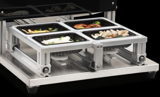Fully Automatic  Pneumatic Tray Sealing Machine CH-QF430T-S with Food Grade Stainless Steel and 6061 Anodized Aluminum Mold for Fresh Food Packaging