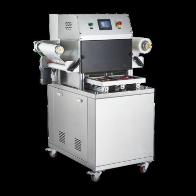 Machine d'étanchéité à la peau sous vide entièrement automatique DQ330VSL avec acier inoxydable de qualité alimentaire 304 et moule en aluminium anodisé 6061 pour emballage MAP