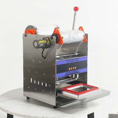 Machine électrique semi-automatique manuelle de scellement du thé au lait DF2014T-M avec un corps en acier inoxydable de qualité alimentaire et un moule en aluminium anodisé 6061